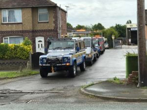 Queue of ART recovery vehicles